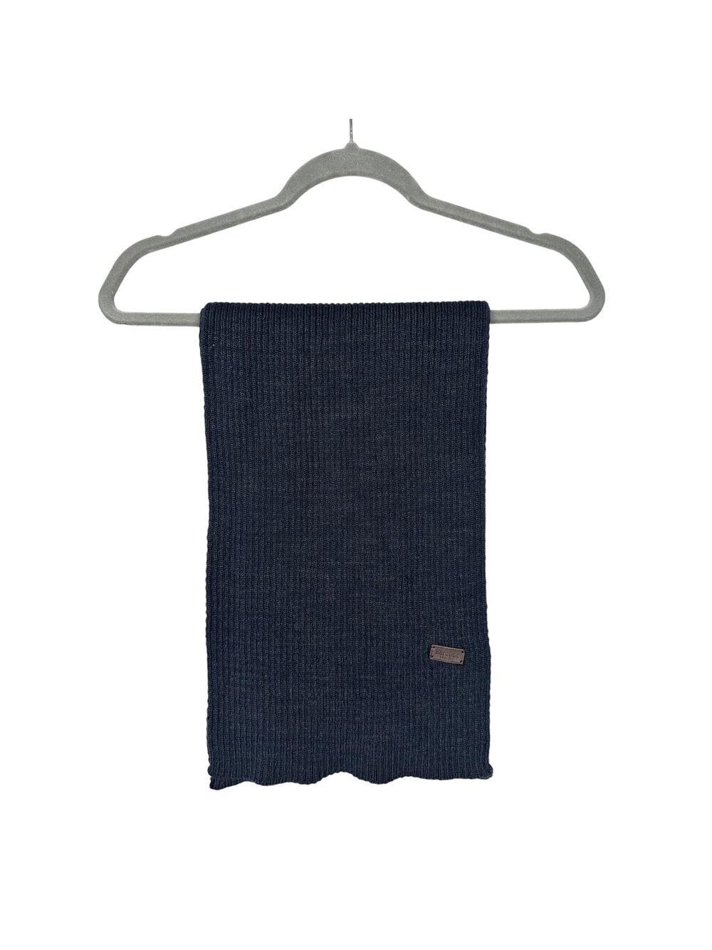Barbour Rib Knit Scarf 10" x 70" Navy Blue